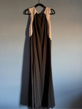 Xscape 14W Black Rhinestone Illusion Formal Evening Gown